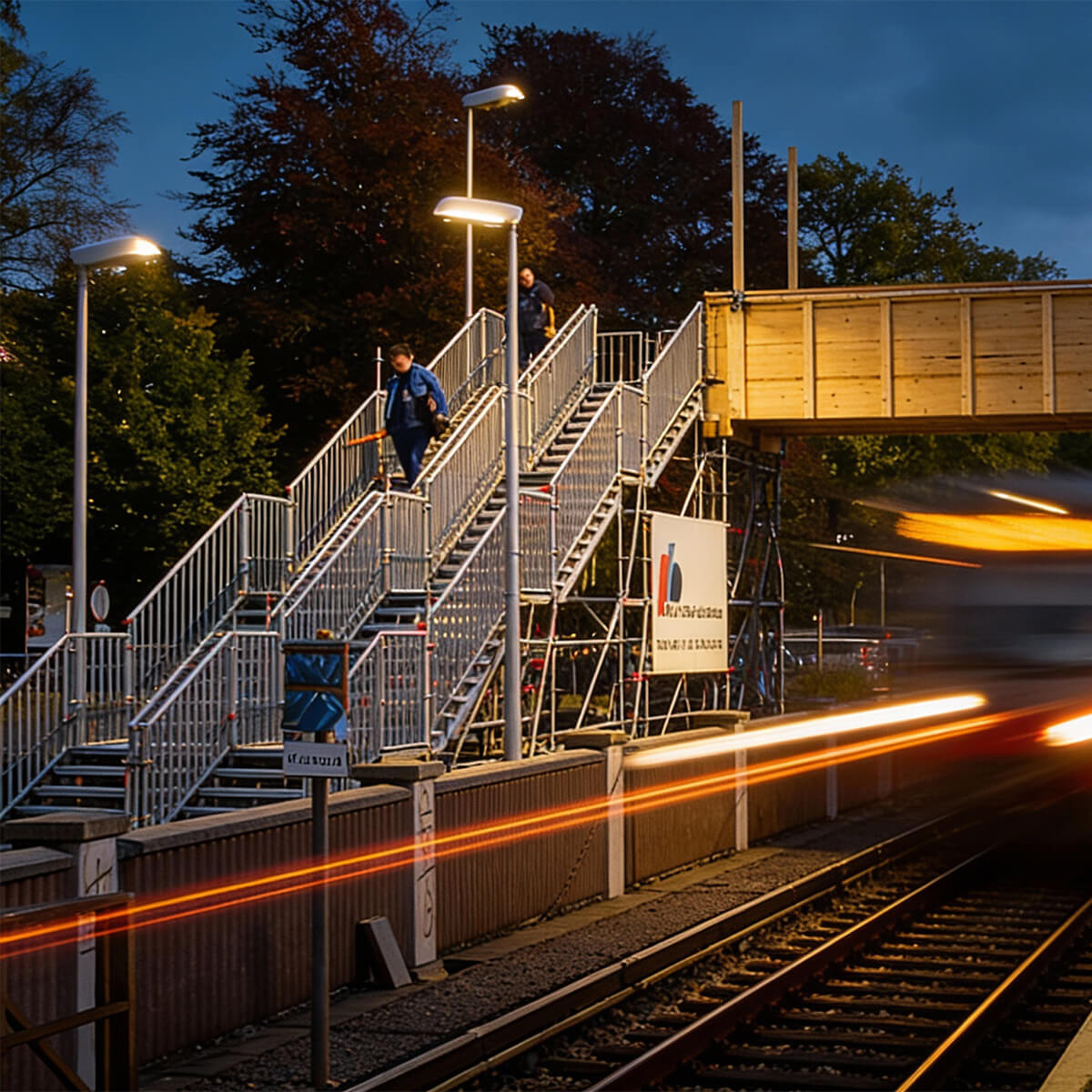 geruest treppenbau buck sbahn uebefuehrung